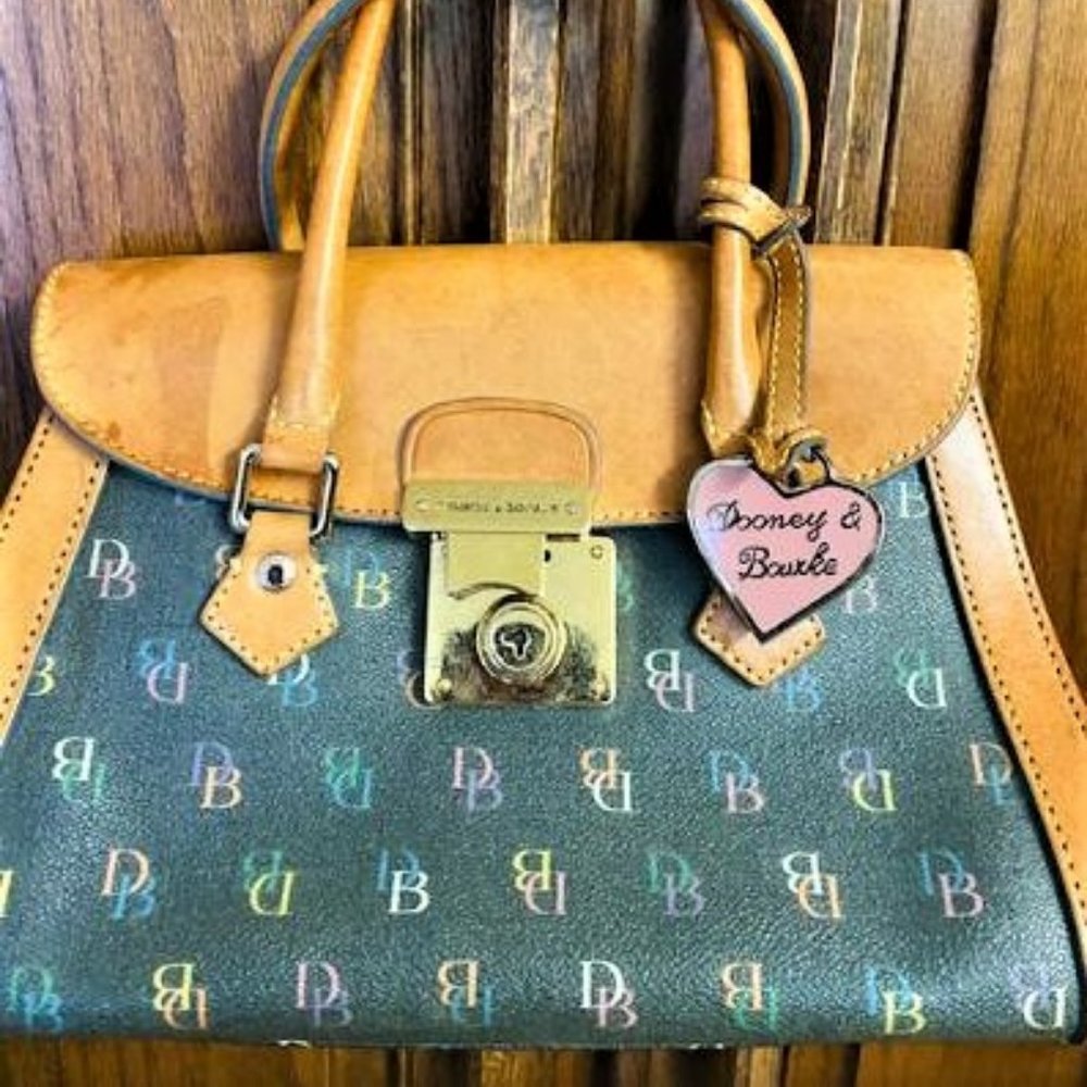SOLD on EBAY! Dooney & Bourke S-M Satchel Leather Canvas USA